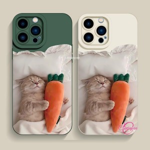 Apple用iphone 15 14用昼寝猫携帯電話ケース