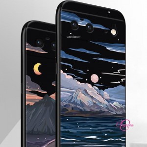 Google Pixel7a 携帯電話ケース シリコーン ソフト シェル アイスランドの漫画の風景